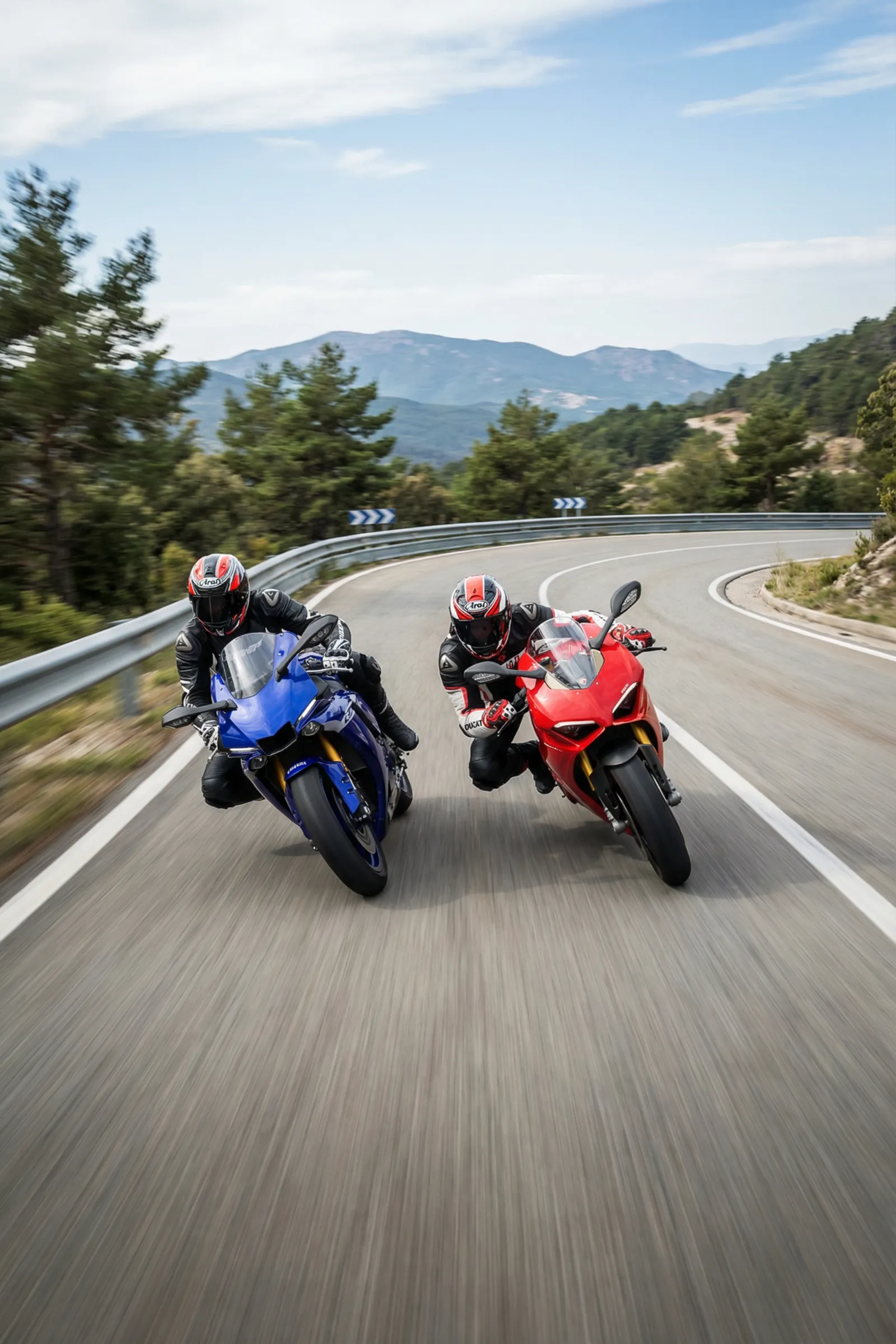 Due motociclisti in curva